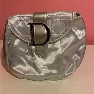 New Dior Cosmetic Silver Quilted Women's Bag